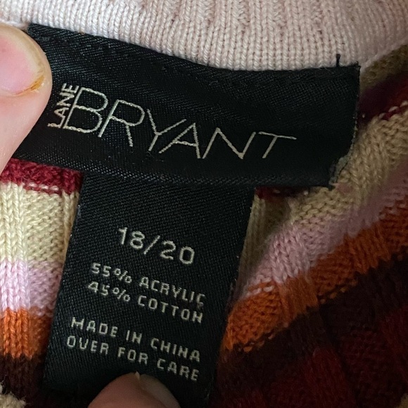 Lane Bryant Striped Turtleneck Top Womens Plus Size 18/20 Stretchy Long Sleeve - Picture 4 of 5